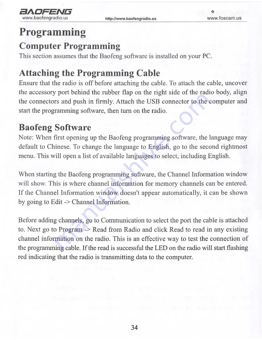 Baofeng BF-F9V2+ Operating Manual Download Page 34