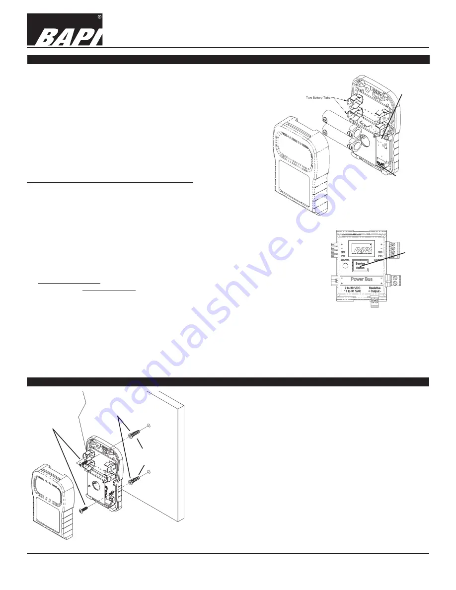 BAPI Wireless Room Temperature and Humidity... Installation And Operating Instructions Download Page 2