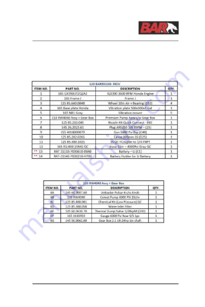 bar BAR3513G-HEJV User Manual Download Page 39