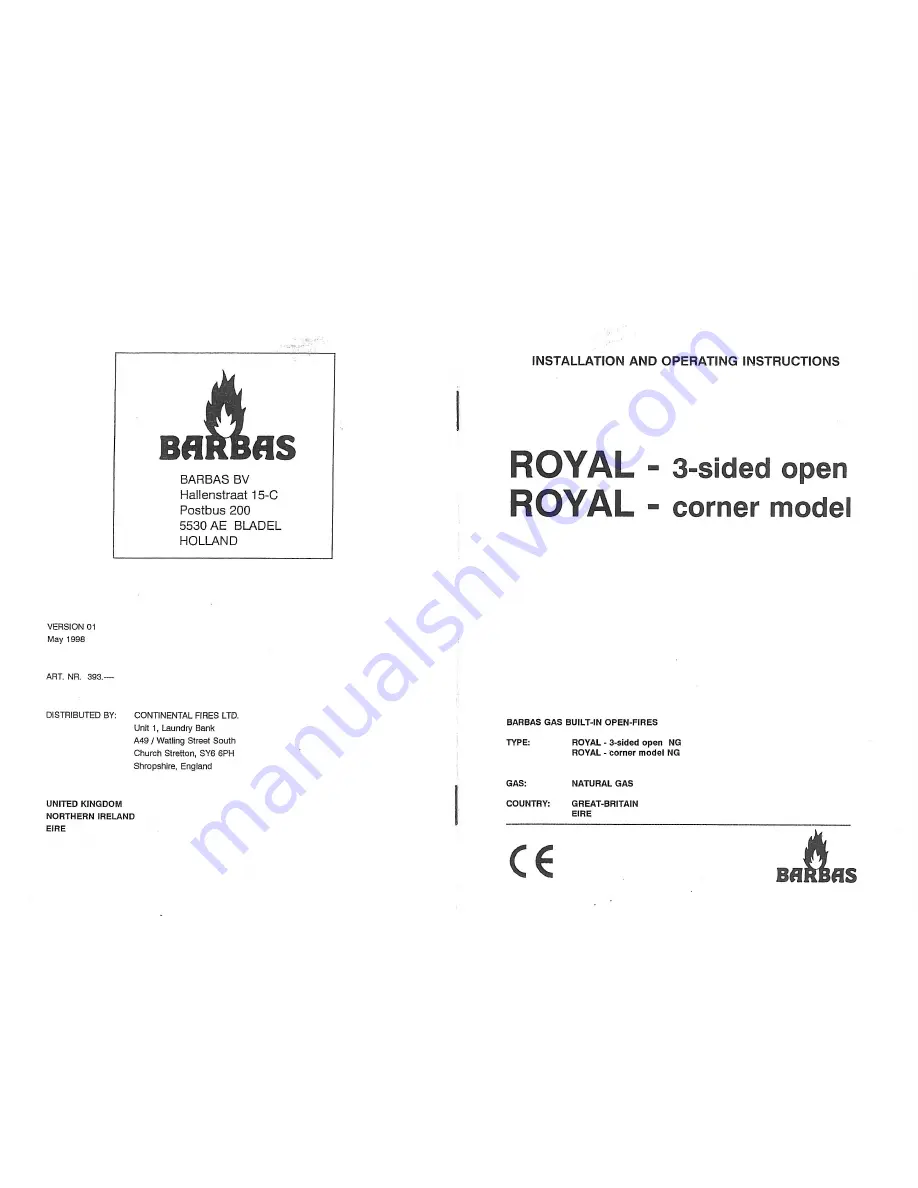 barbas ROYAL 3-SIDED OPEN Скачать руководство пользователя страница 1