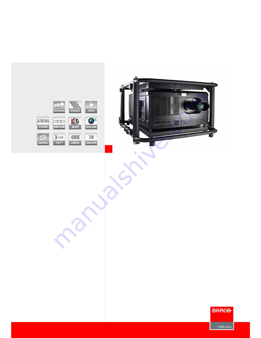 Barco HDQ--2K40 Quick Manual Download Page 1