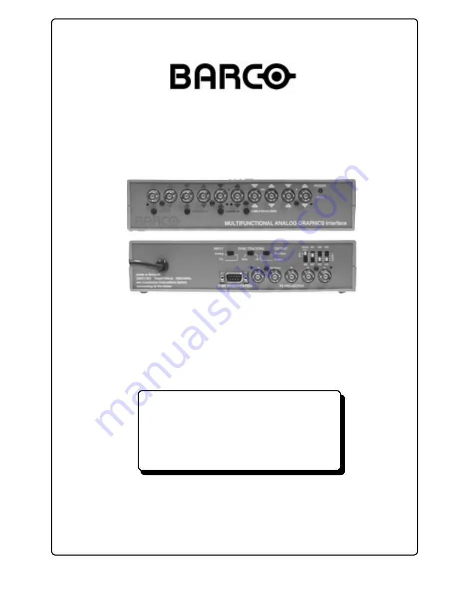 Barco R9828120 Manual Download Page 1