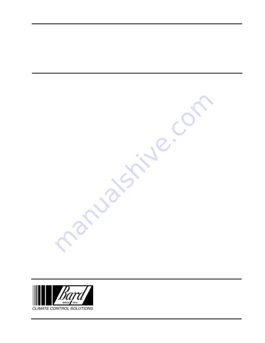 Bard EHW05A-B18 Installation Instructions Manual Download Page 1