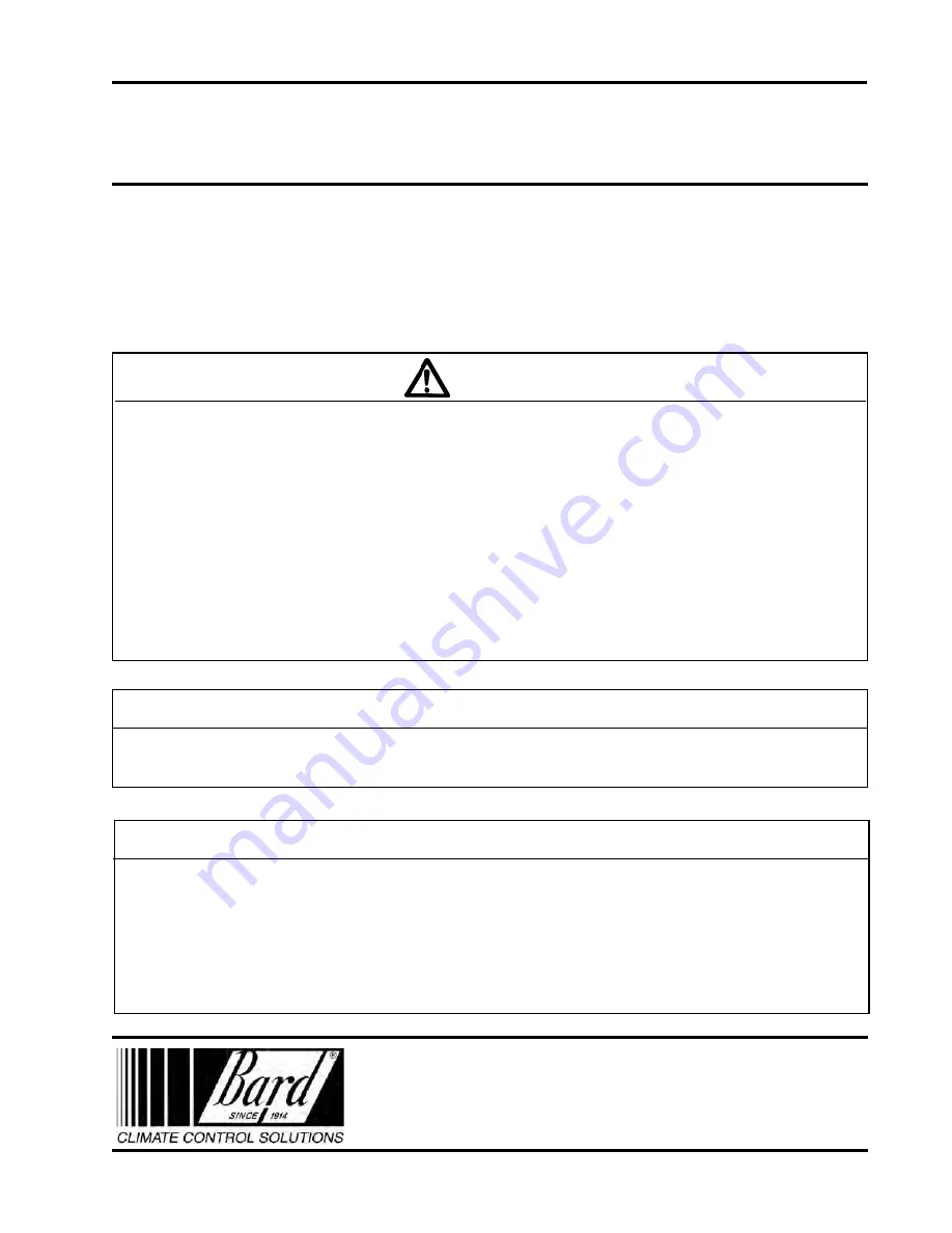 Bard FH085D36D Installation Instructions Manual Download Page 1