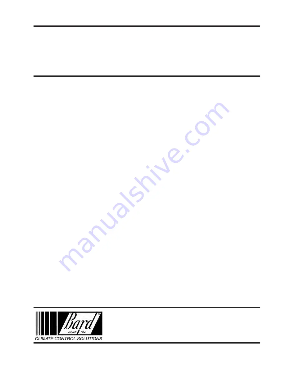 Bard W12A2-A Installation Instructions Manual Download Page 1