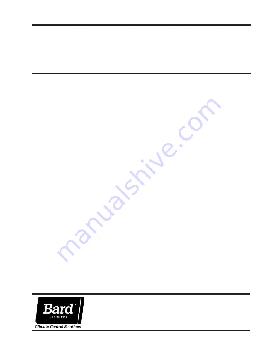 Bard W17A2 Installation Instructions Manual Download Page 1