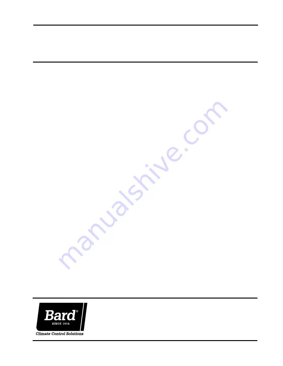 Bard W18AA-A Installation Instructions Manual Download Page 1