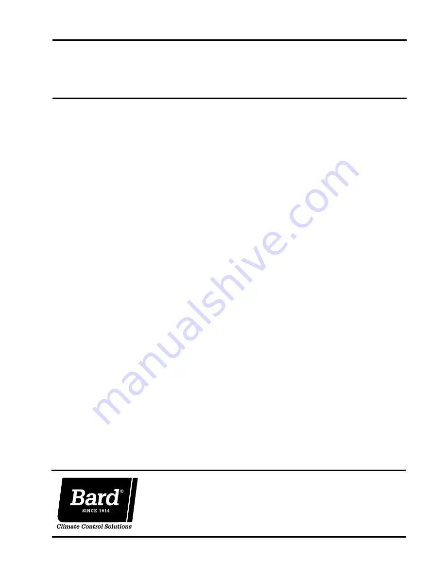 Bard W18HB-A Installation Instructions Manual Download Page 1