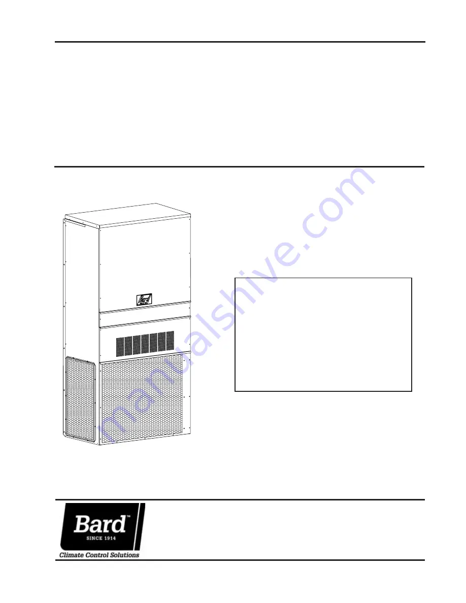 Bard WA3S3 Installation Instructions Manual Download Page 1