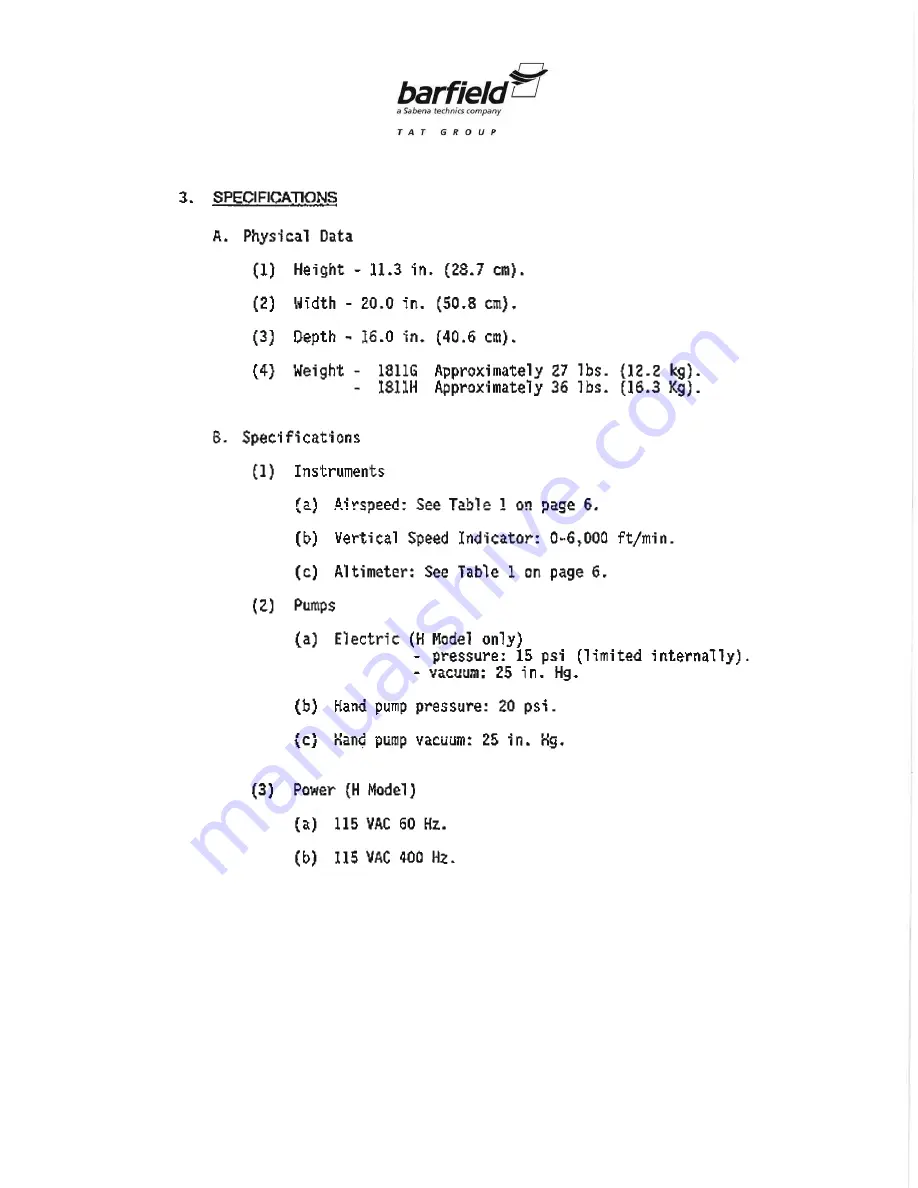 barfield 101-00165 User Instruction Manual Download Page 19