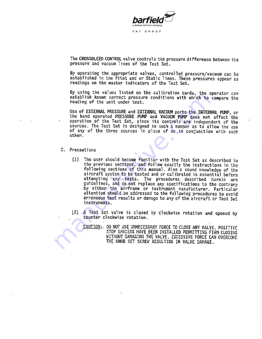 barfield 101-00165 User Instruction Manual Download Page 27