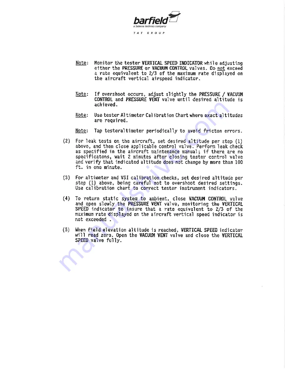 barfield 101-00165 User Instruction Manual Download Page 34