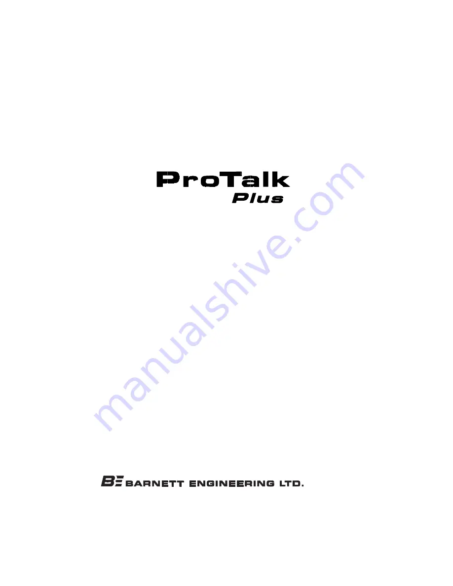 Barnett Engineering ProTalk Plus B1290 Operating Manual Download Page 2