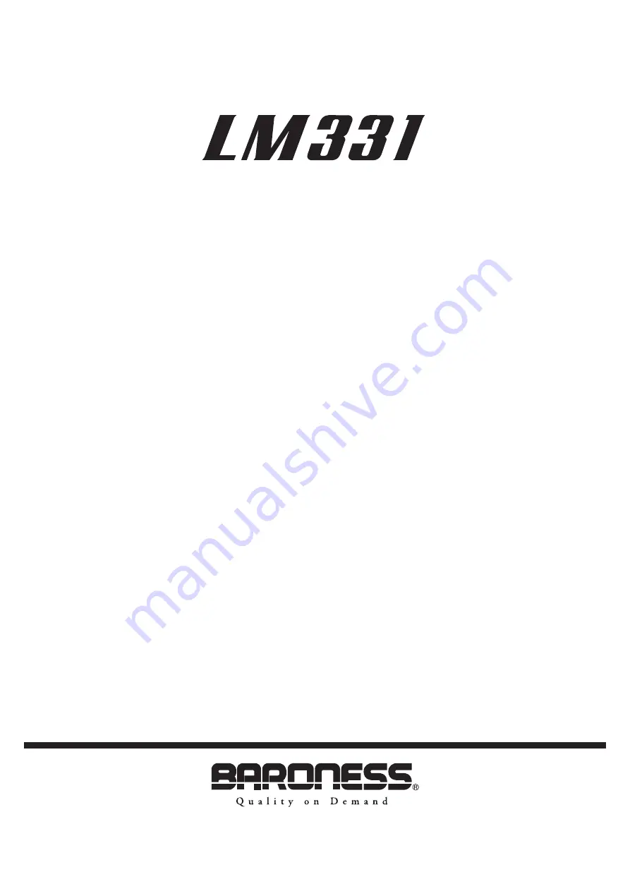 Baroness LM331 Service Manual Download Page 1