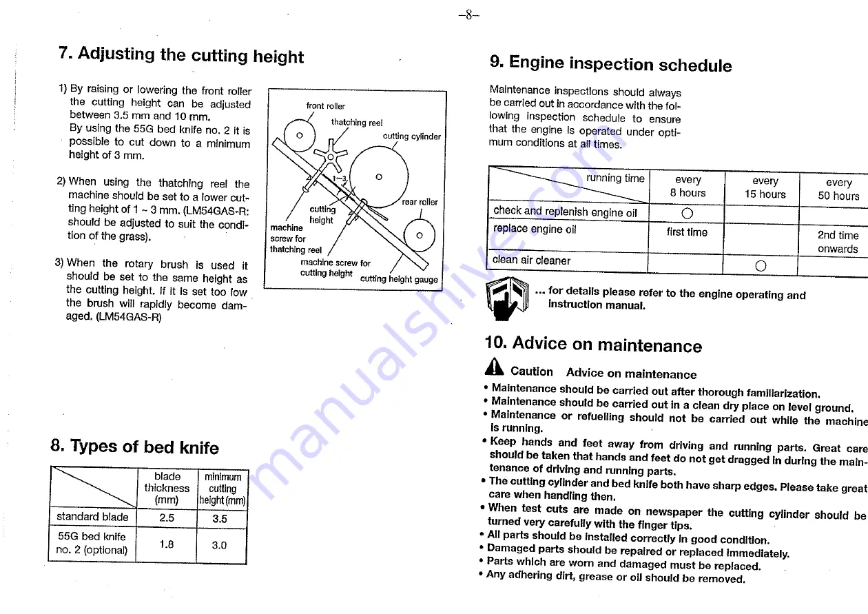 Baroness LM54GA-R Operating And Instruction Manual Download Page 10