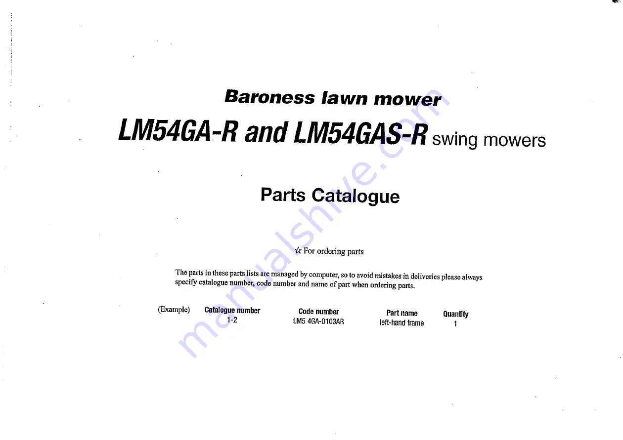 Baroness LM54GA-R Operating And Instruction Manual Download Page 13