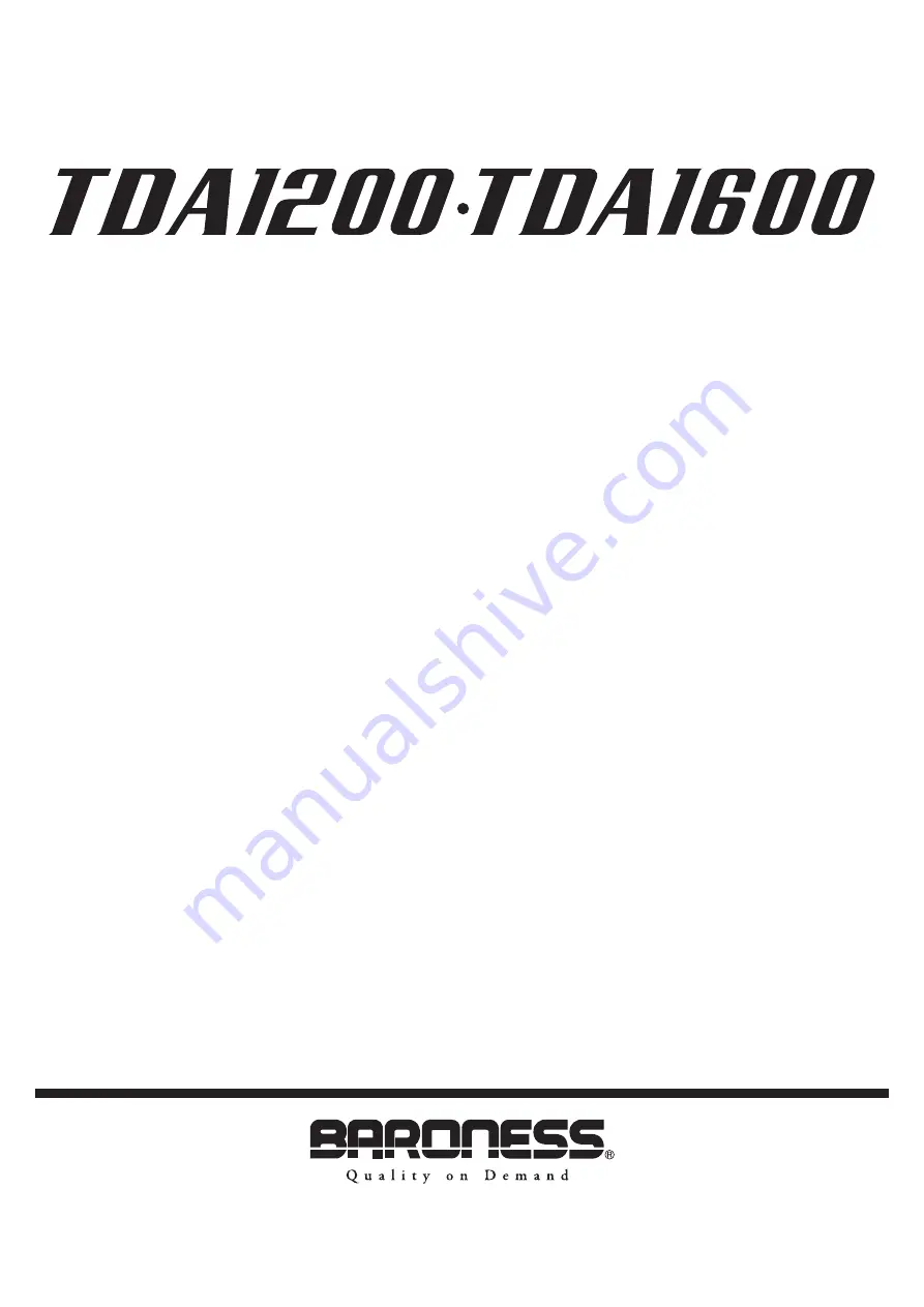 Baroness TDA1200 Service Manual Download Page 1