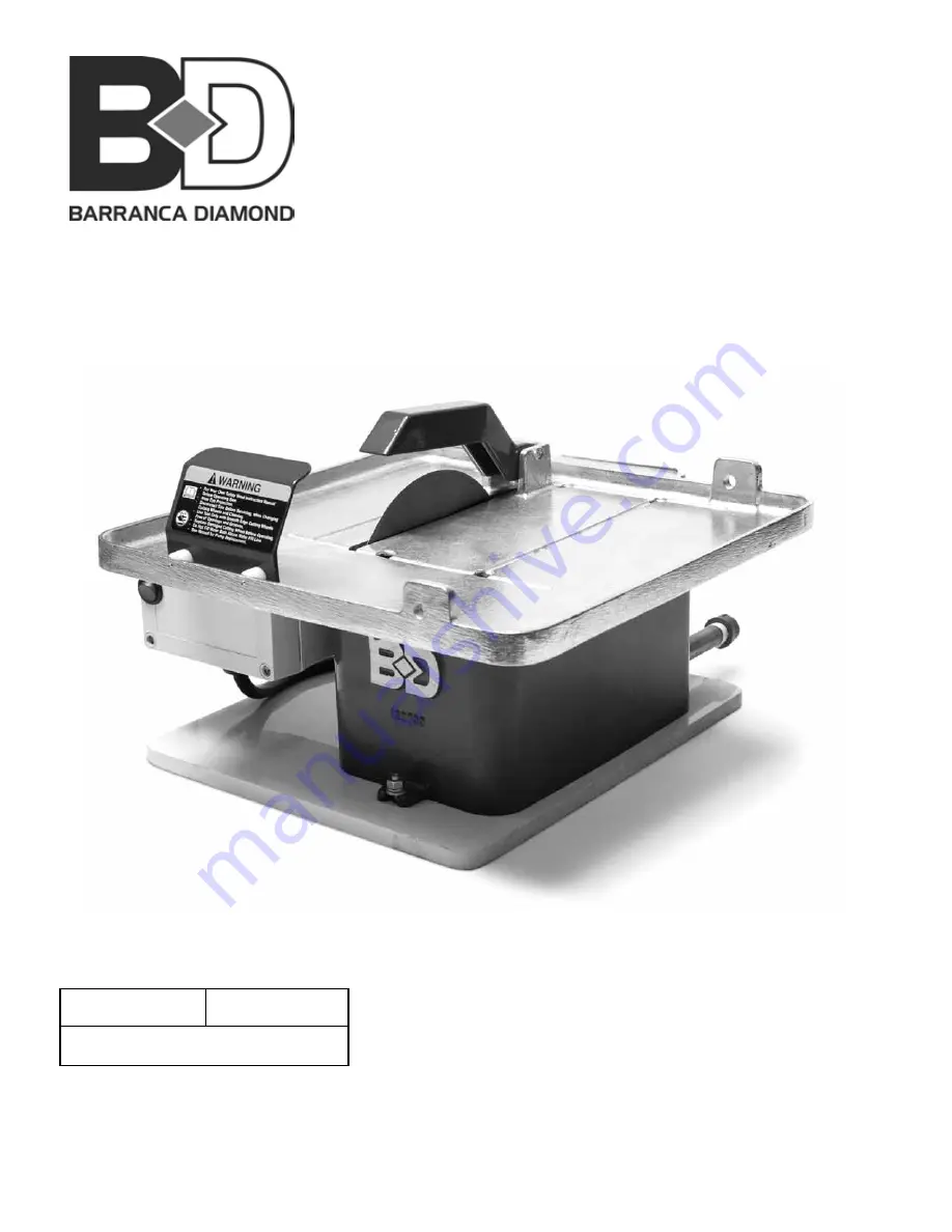 Barranca Diamond BD7CW Скачать руководство пользователя страница 1