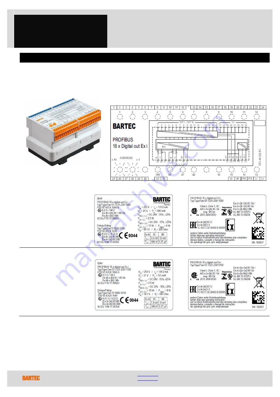 Bartec 07-7331-2301/1000 Скачать руководство пользователя страница 11