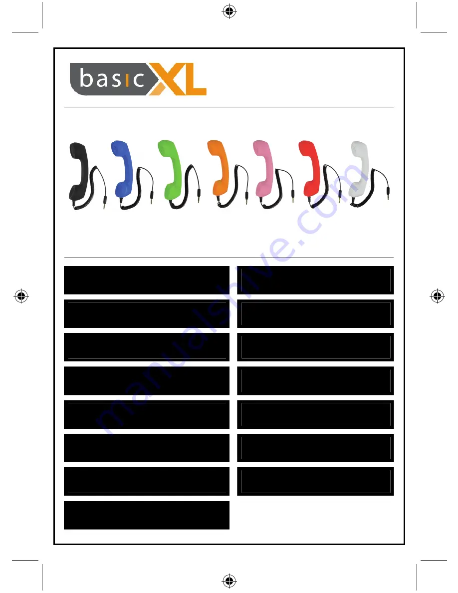 Basic XL BXL-RT20 Series Manual Download Page 1