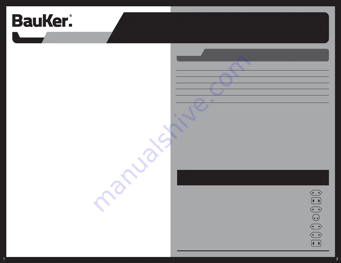 BAUKER RO150 Instruction Manual Download Page 2