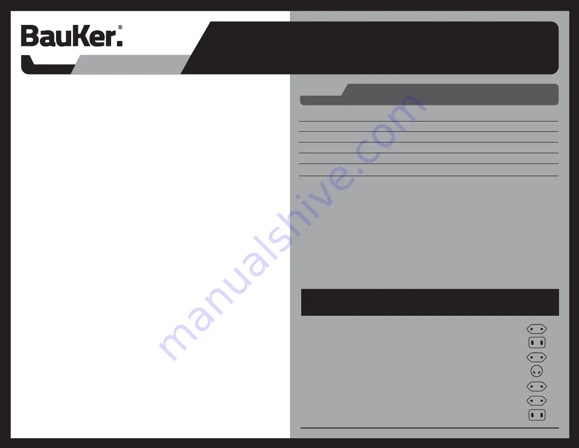 BAUKER RO150 Instruction Manual Download Page 20