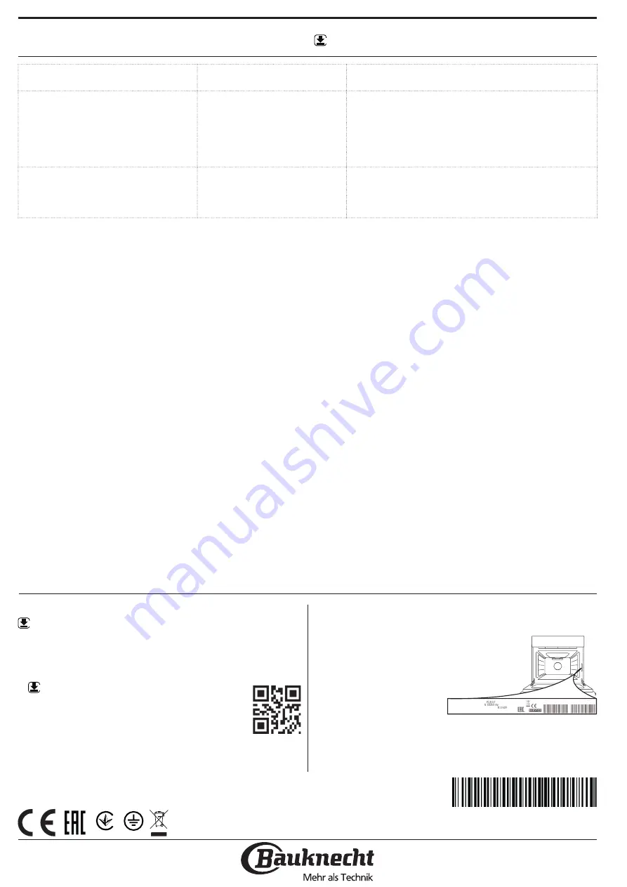 Bauknecht BIK5 DH8FS PT Daily Reference Manual Download Page 12