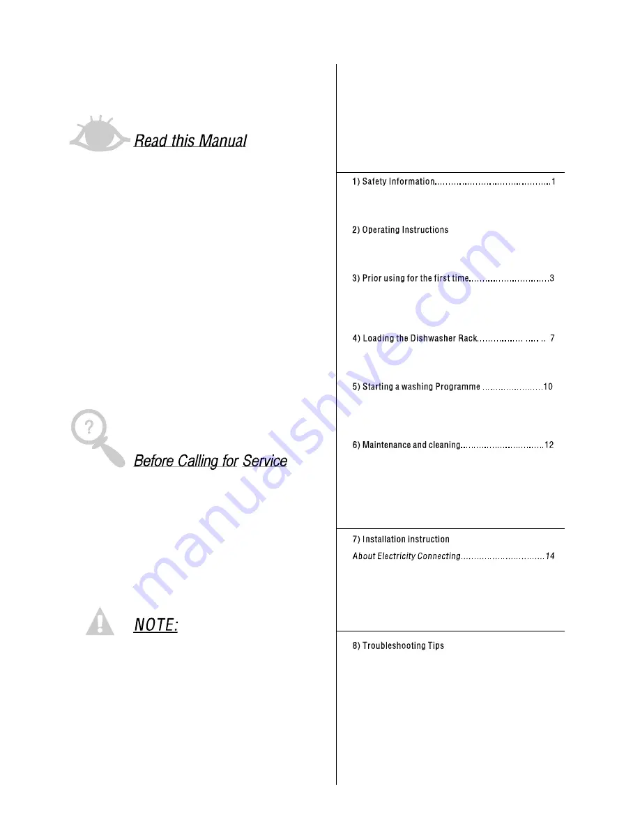 Baumatic BDW60S Instruction Manual Download Page 3