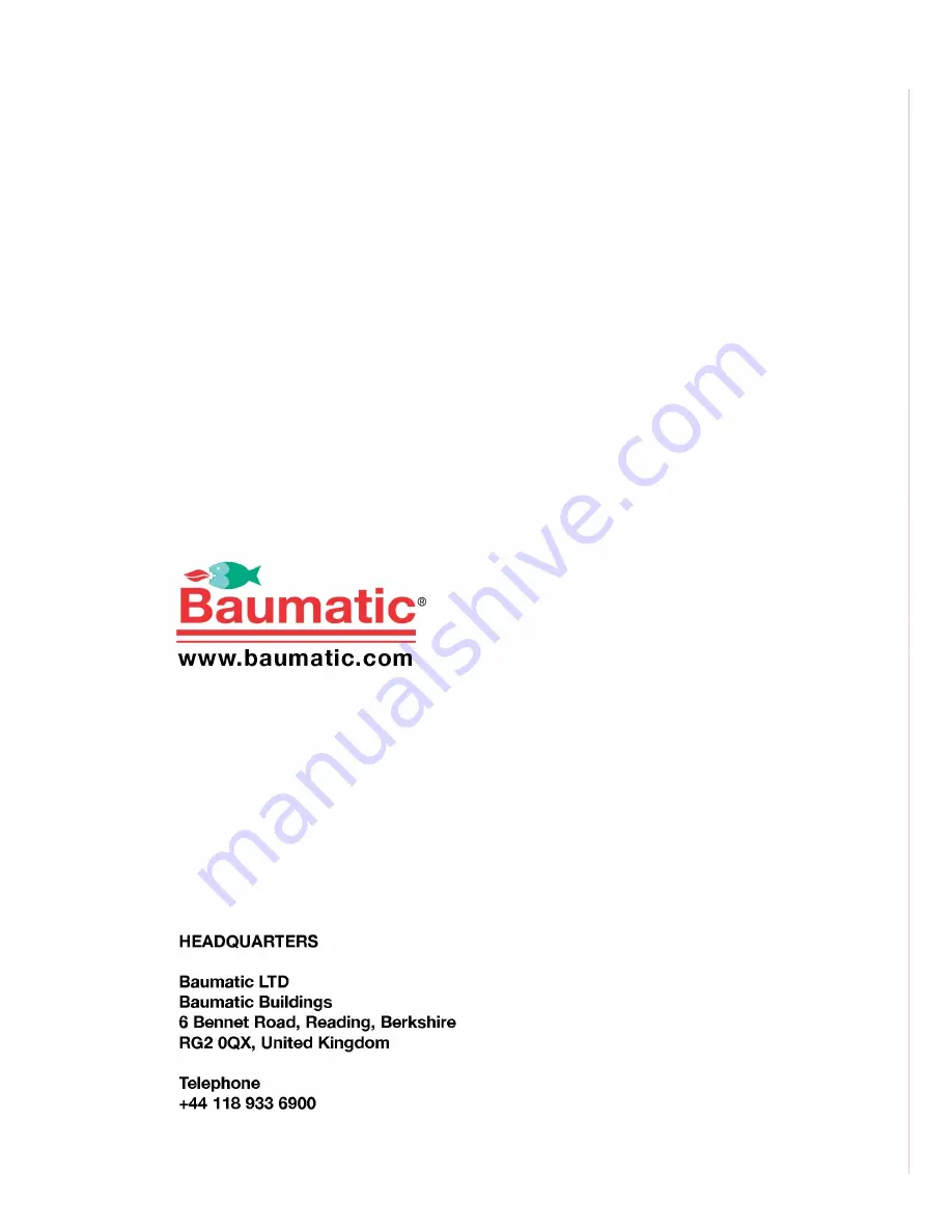 Baumatic BW1000W Instruction Manual Download Page 20