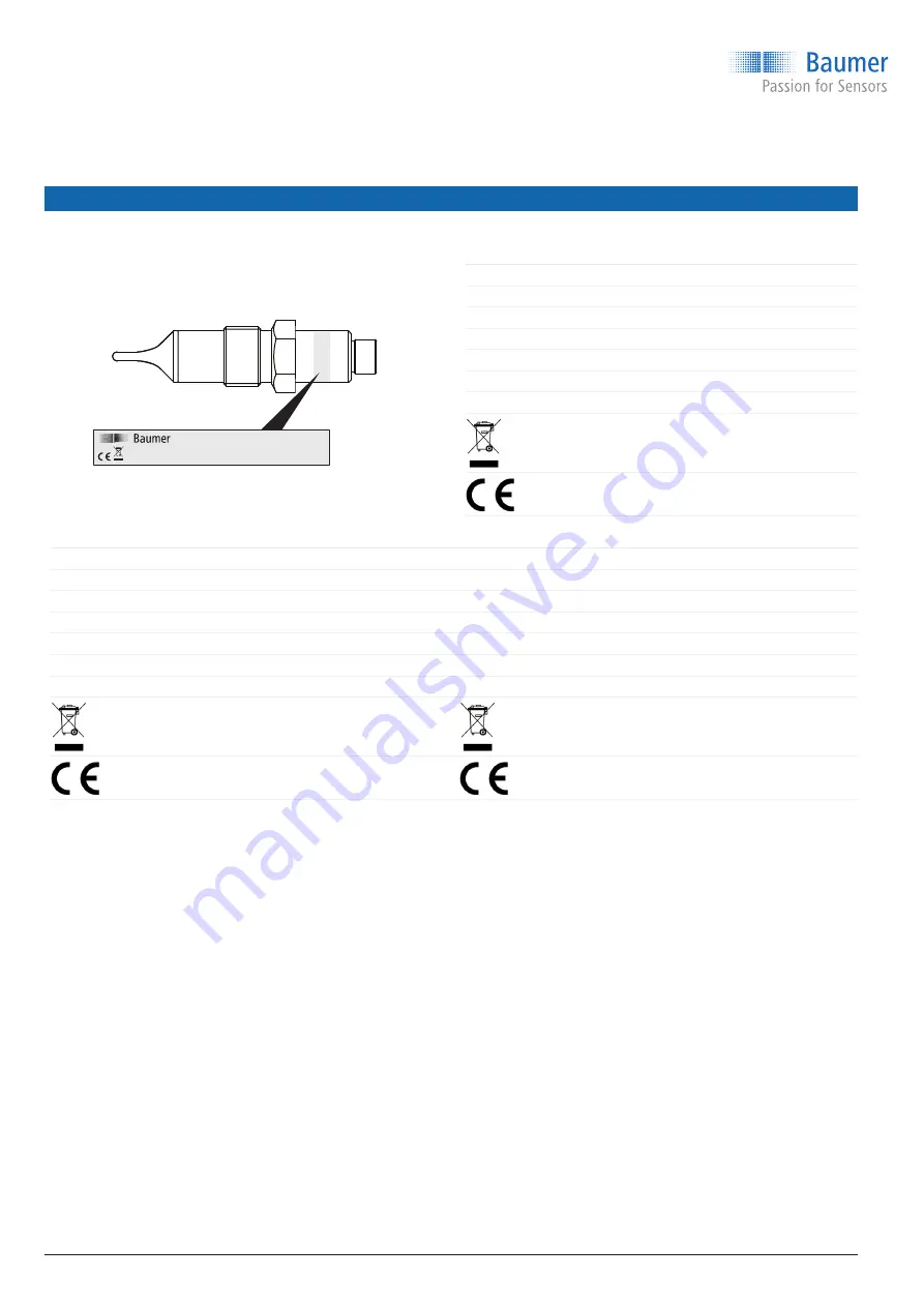 Baumer TER8 Operating Instructions Manual Download Page 2