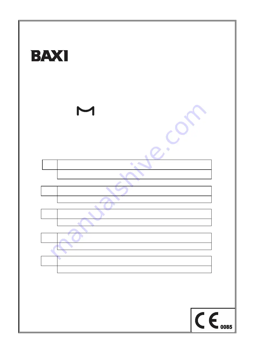 Baxi COMPACT E Instruction Manual For Users And Fitters Download Page 1