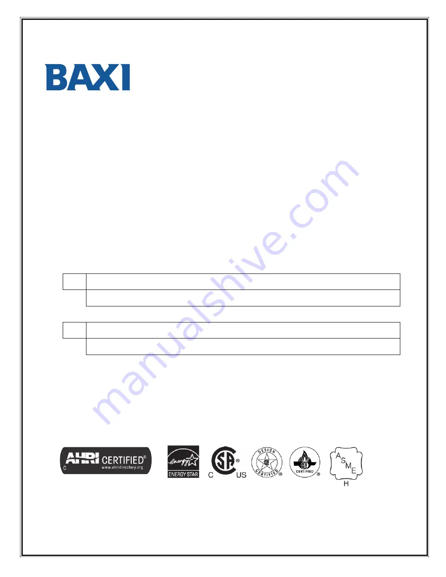 Baxi LUNA DUO-TEC 1.48 GA Installation Instructions For The Installer Download Page 1