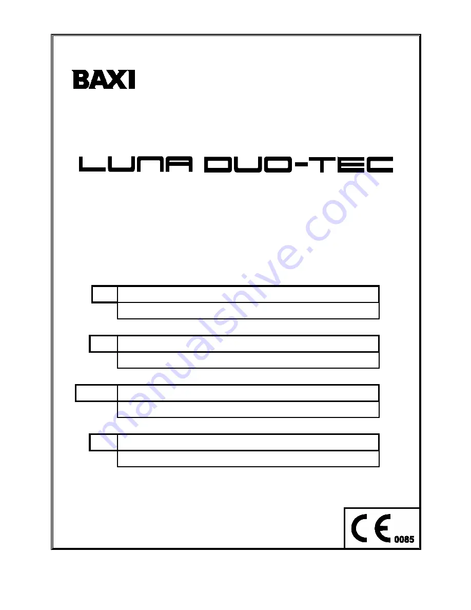 Baxi luna duo-tec MP+ 1.35 Instruction Manual Download Page 1