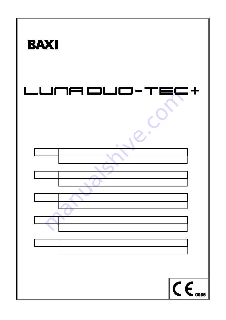 Baxi LUNA DUO-TEC+ Скачать руководство пользователя страница 1