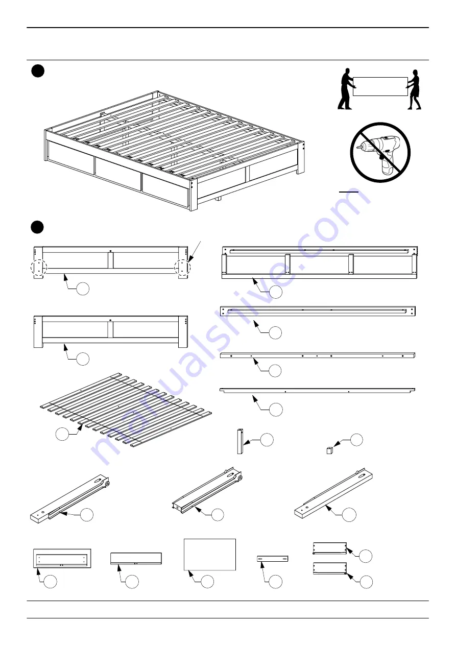 Baxton Studio Aras Full / Queen Headboard Assembly Instructions Manual Download Page 2