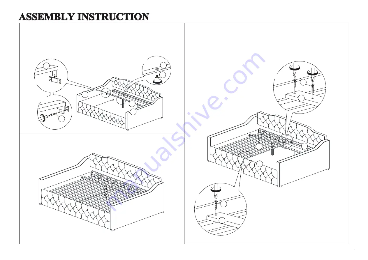 Baxton Studio FREDA DAYBED-F Assembly Instruction Download Page 2