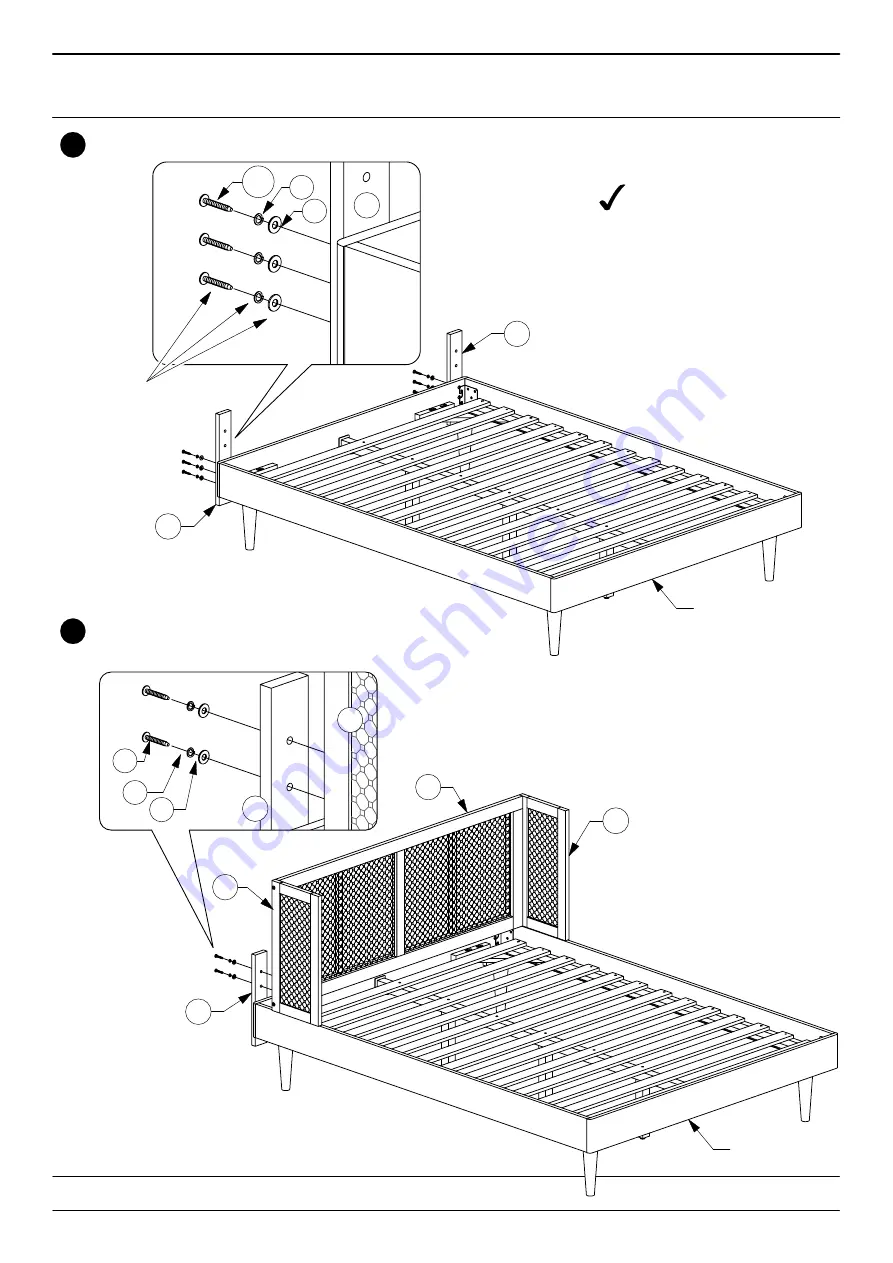 Baxton Studio Queen Bed MG97151 Assembly Instructions Manual Download Page 7