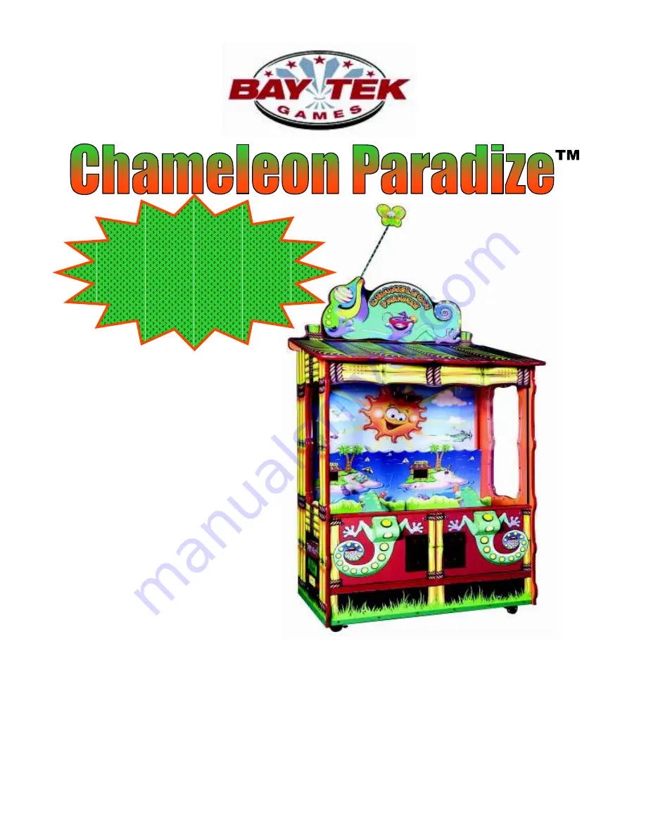 Bay Tek Games Chameleon Paradize Service Manual Download Page 1