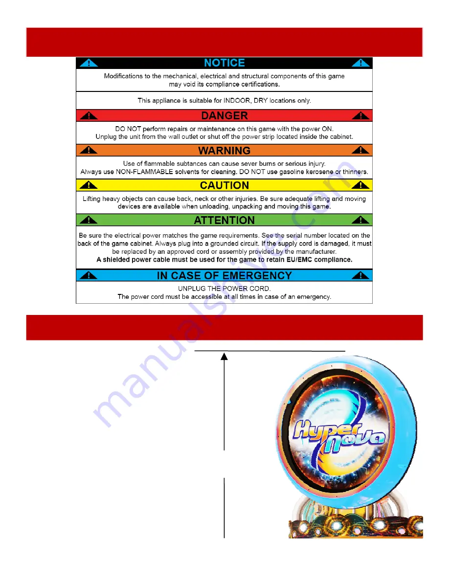 Bay-Tek Hyper Nova Service Manual Download Page 6