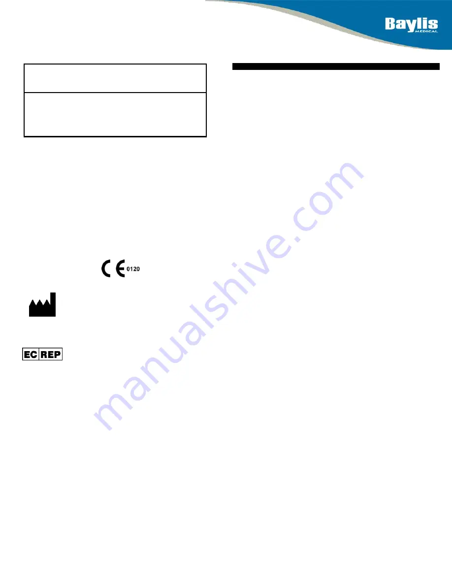 Baylis Medical ProTrack PTW-25-175 Instructions For Use Manual Download Page 1