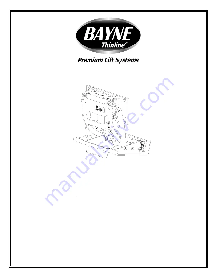 Bayne Thinline BTL 208-12 Operation And Parts Manual Download Page 1