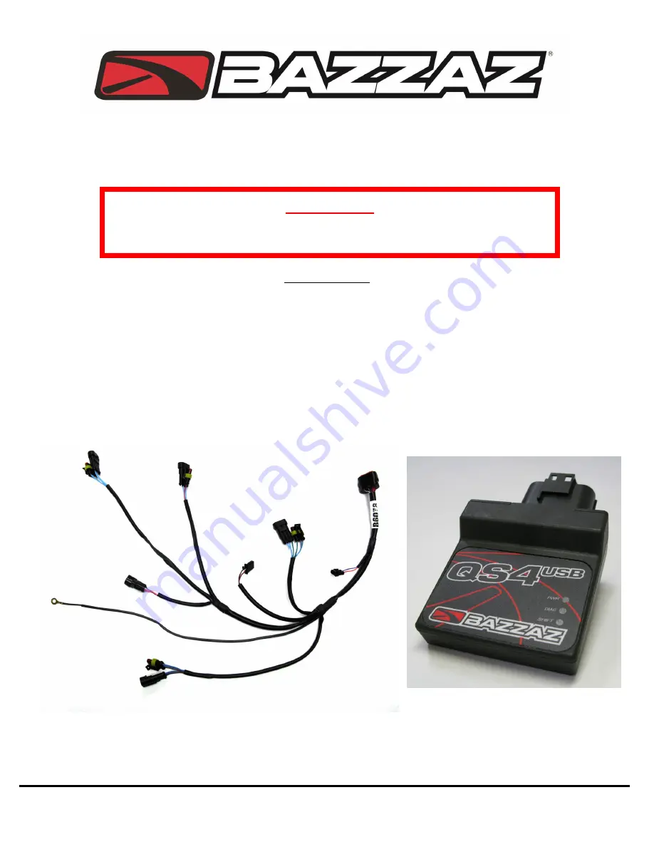 Bazzaz QS4USB Installation Instructions Download Page 1