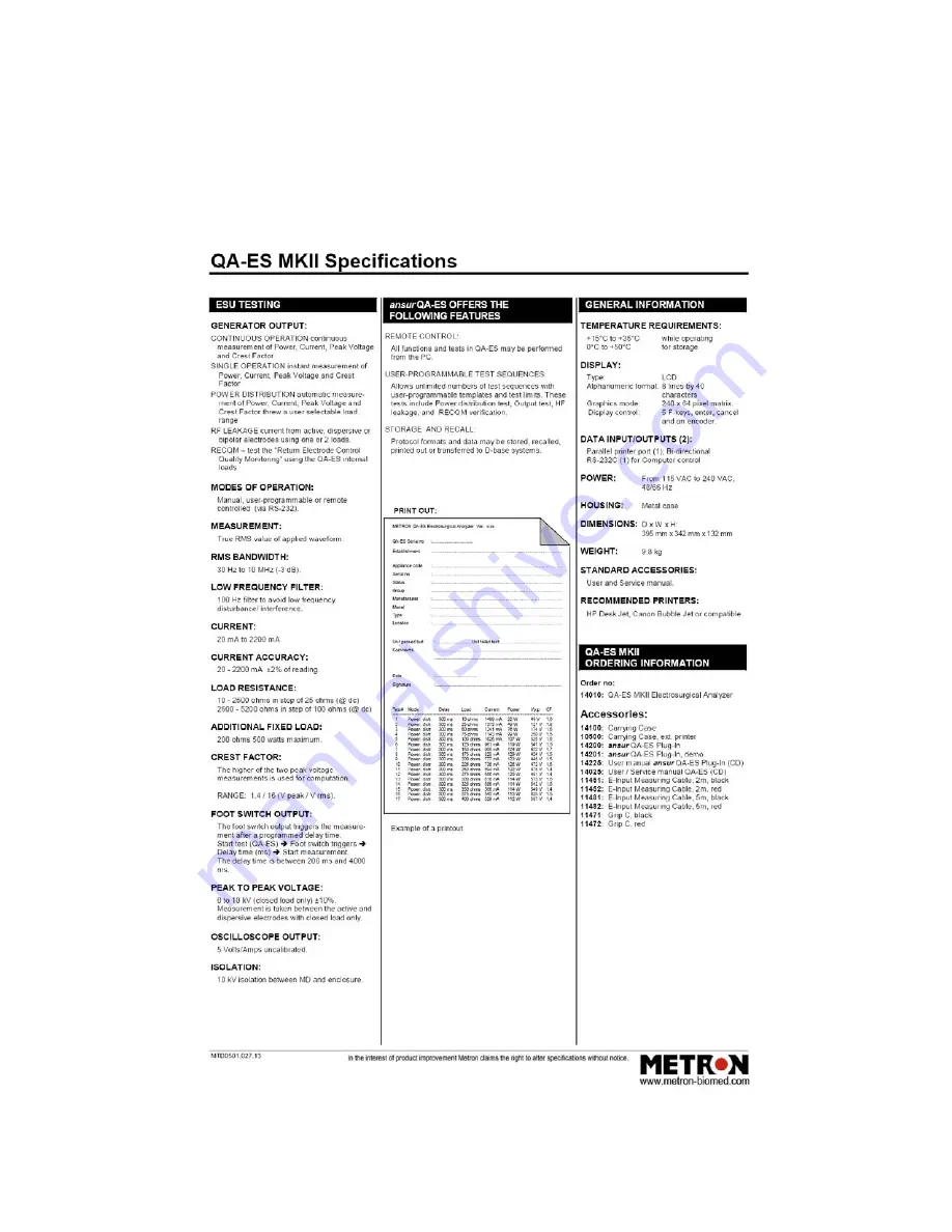 BC Biomedical ESU-2000 Series Guide Manual Download Page 33