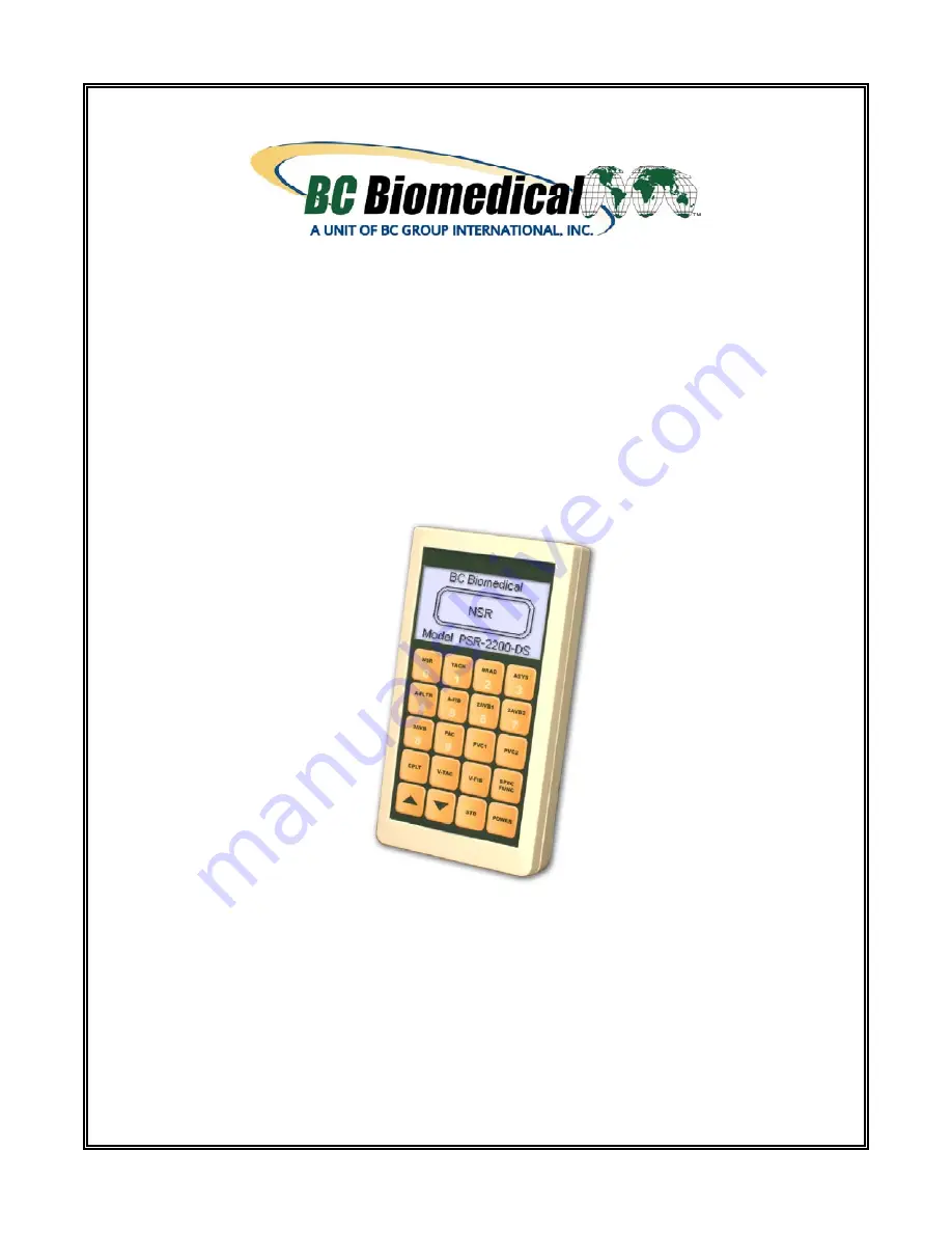 BC Biomedical PSR-2200-DS User Manual Download Page 1