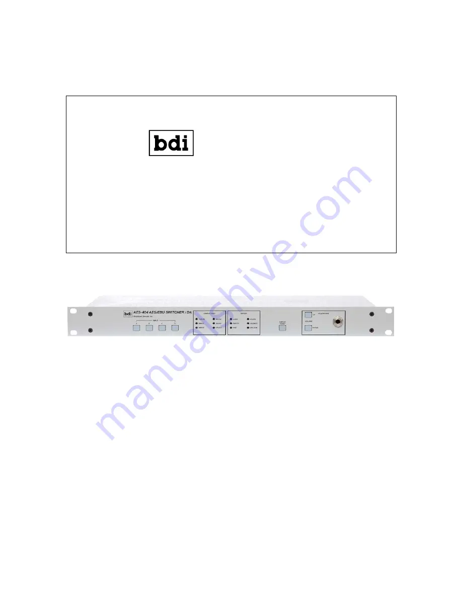 BDI AES-404 Скачать руководство пользователя страница 1