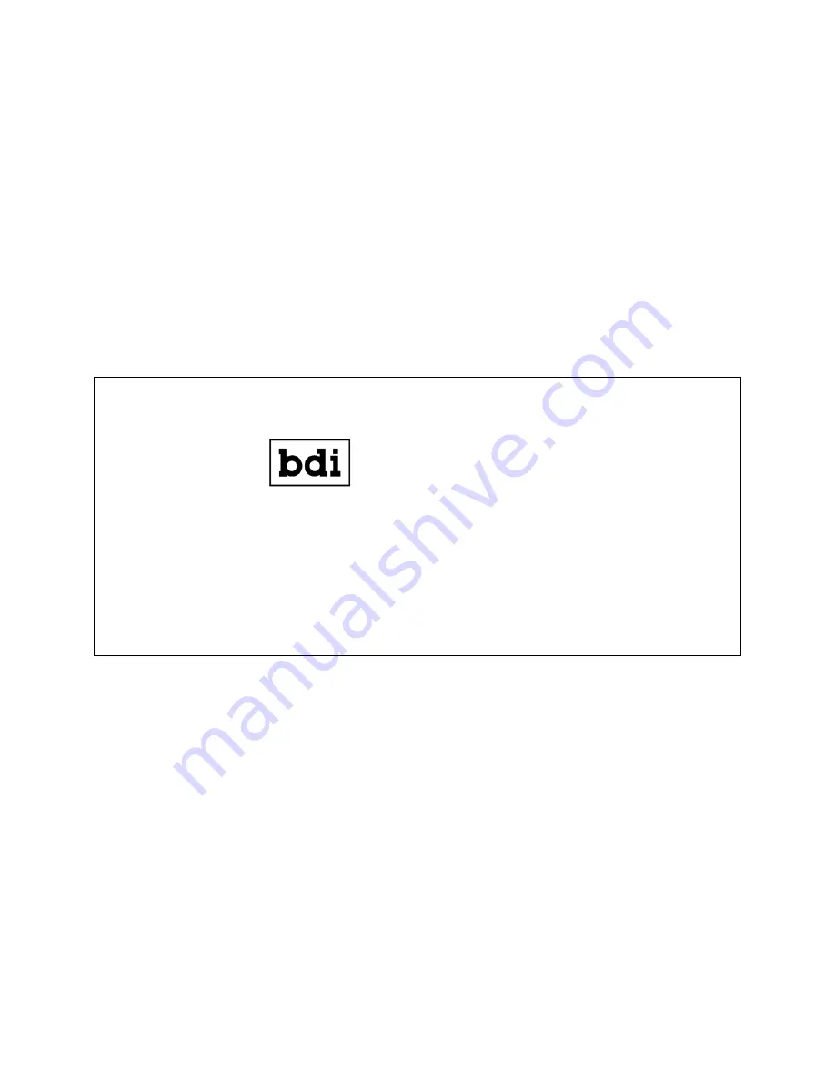 BDI PSW-100 Operation Quick Start Manual Download Page 1