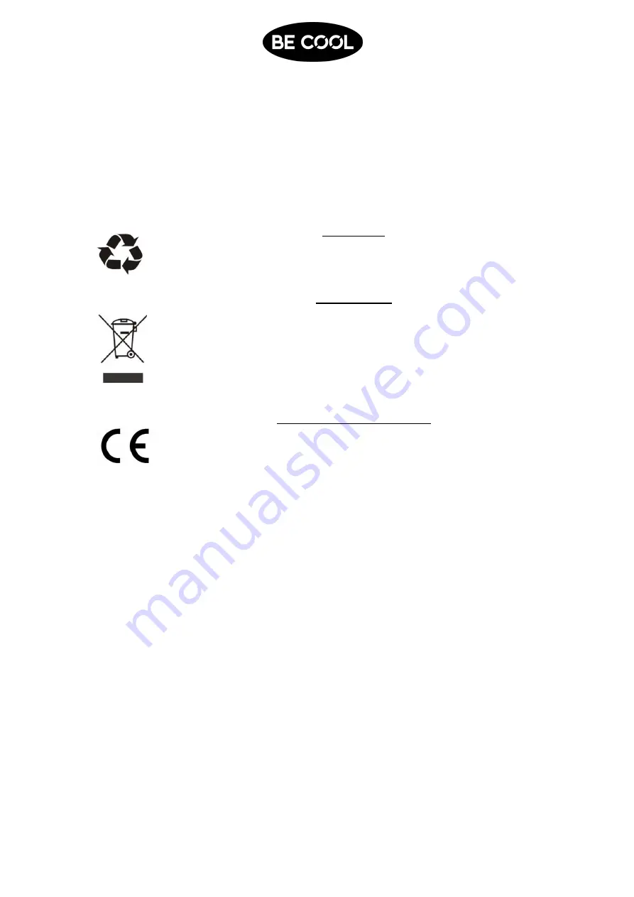 Be Cool BC18KL2101F Instruction Manual Download Page 5