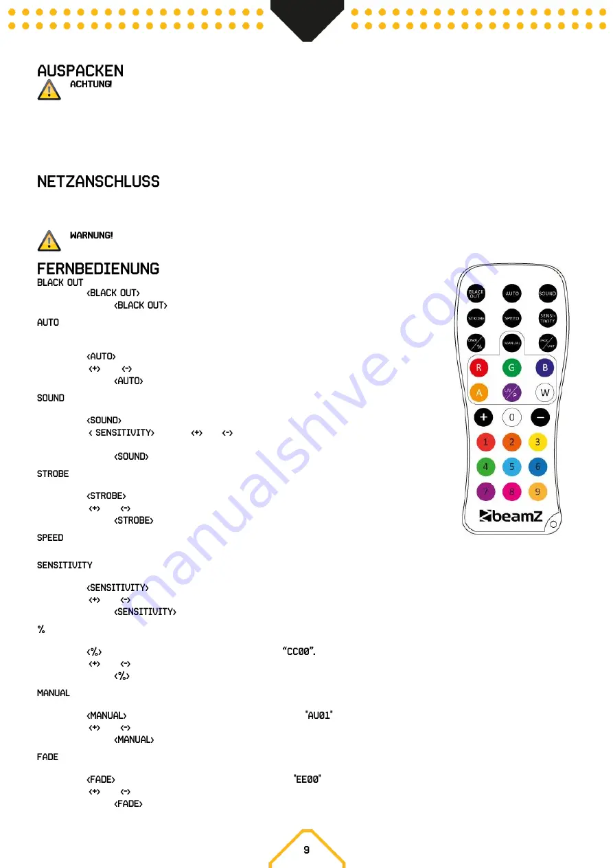 Beamz BBP44 MINI UPLIGHT User Manual Download Page 10