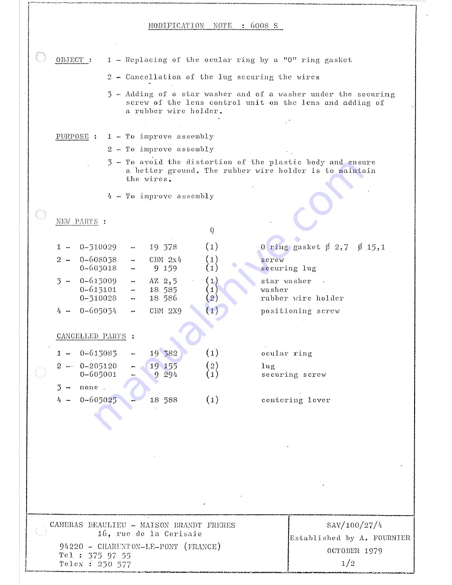 BEAULIEU 6008 S Technical Documentation Manual Download Page 73