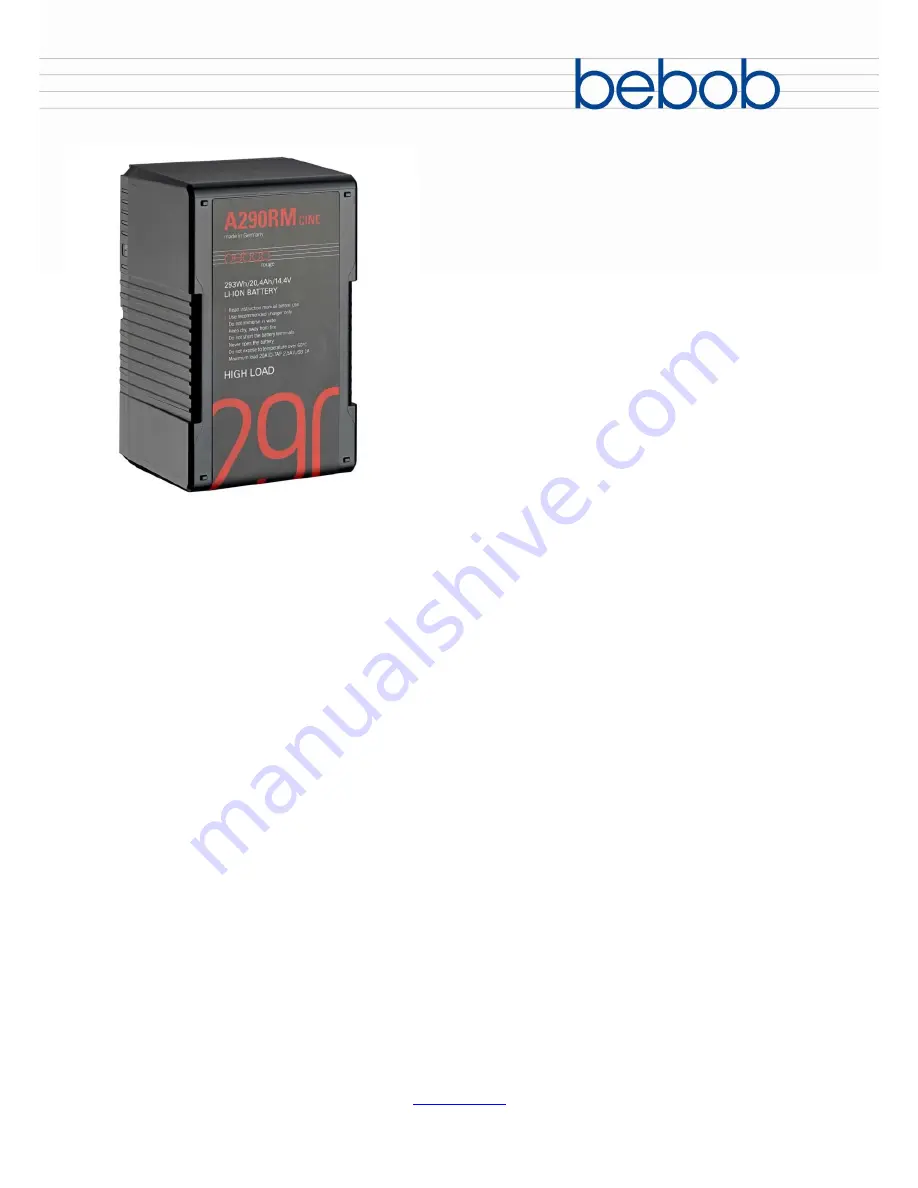 Bebob A290RM CINE User Manual Download Page 1